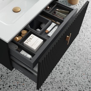 Meuble de salle de bains 1 tiroir + 1 intérieur BIBA 700 BLACK VELVET - SALGAR 103034