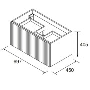Meuble de salle de bains 1 tiroir + 1 intérieur BIBA 700 Blue Fog - SALGAR 103039