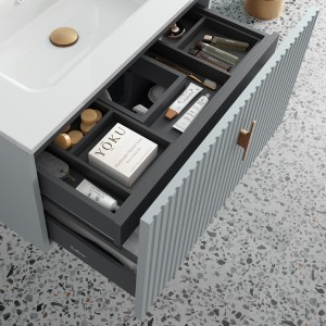 Meuble de salle de bains 1 tiroir + 1 intérieur BIBA 700 Blue Fog - SALGAR 103039