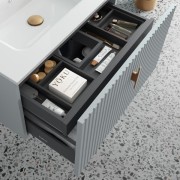 Meuble de salle de bains 1 tiroir + 1 intérieur BIBA 800 Blue Fog - SALGAR 103040