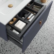 Meuble de salle de bains 1 tiroir + 1 intérieur BIBA 700 BLUE NIGHT - SALGAR 103044