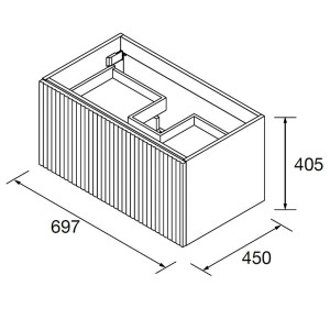 Meuble de salle de bains 1 tiroir + 1 intérieur BIBA 700 BLUE NIGHT - SALGAR 103044