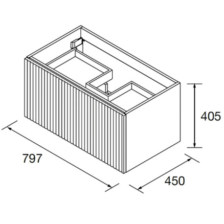 Meuble de salle de bains 1 tiroir + 1 intérieur BIBA 800 GREEN FOREST - SALGAR 103050