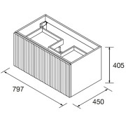 Meuble de salle de bains 1 tiroir + 1 intérieur BIBA 800 GREEN FOREST - SALGAR 103050