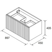 Meuble de salle de bains 1 tiroir + 1 intérieur BIBA 900 GREEN FOREST - SALGAR 103051