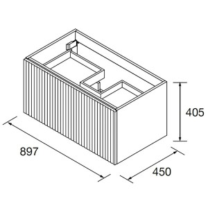 Meuble de salle de bains 1 tiroir + 1 intérieur BIBA 900 GREEN FOREST - SALGAR 103051