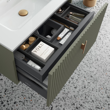 Meuble de salle de bains 1 tiroir + 1 intérieur BIBA 900 GREEN FOREST - SALGAR 103051