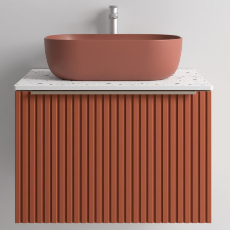 Meuble de salle de bains 1 tiroir + 1 intérieur BIBA 600 TERRACOTA - SALGAR 103058