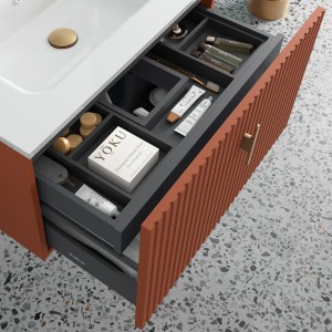 Meuble de salle de bains 1 tiroir + 1 intérieur BIBA 600 TERRACOTA - SALGAR 103058