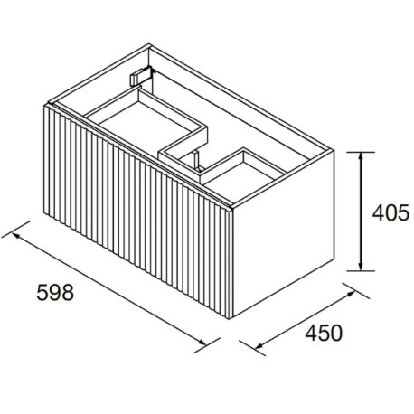 Meuble de salle de bains 1 tiroir + 1 intérieur BIBA 600 TERRACOTA - SALGAR 103058