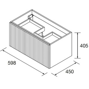 Meuble de salle de bains 1 tiroir + 1 intérieur BIBA 600 TERRACOTA - SALGAR 103058
