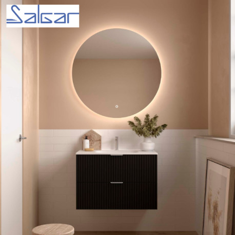 Meuble de salle de bains 2 tiroirs Biba 800 Black Velvet - SALGAR 113842