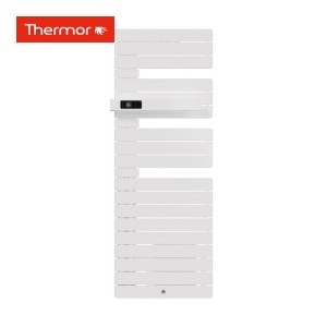 Sèche-serviettes électrique soufflant Allure 4 1750W mât à droite blanc brillant intégral - Thermor 483341