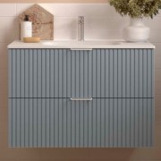 Meuble de salle de bains 2 tiroirs Biba 800 Blue Fog - SALGAR 113846