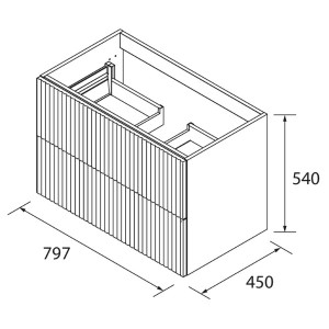 Meuble de salle de bains 2 tiroirs Biba 800 Blue Fog - SALGAR 113846