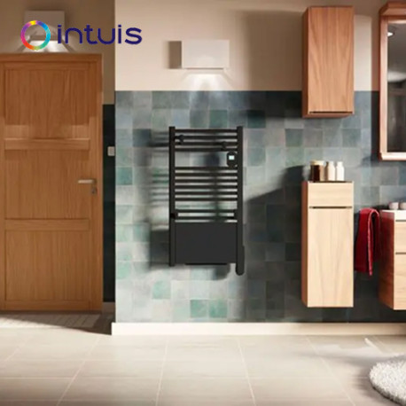Sèche-serviettes électrique soufflant 500+1000W satin noir Ezybain boost - INTUIS M172425
