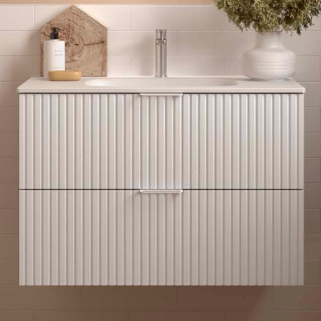 Meuble de salle de bains 2 tiroirs Biba 900 White Cotton - SALGAR 113851