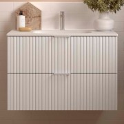 Meuble de salle de bains 2 tiroirs Biba 900 White Cotton - SALGAR 113851