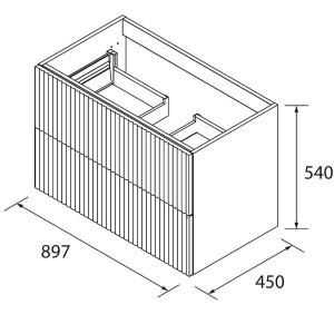 Meuble de salle de bains 2 tiroirs Biba 900 Macchiato - SALGAR 113856