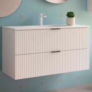 Meuble de salle de bains 2 tiroirs Biba 1000 White Cotton - SALGAR 113862