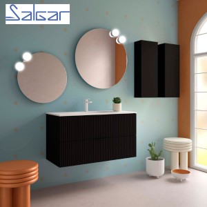 Meuble de salle de bains 2 tiroirs Biba 1000 Black Velvet - SALGAR 113864