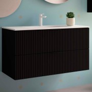 Meuble de salle de bains 2 tiroirs Biba 1000 Black Velvet - SALGAR 113864