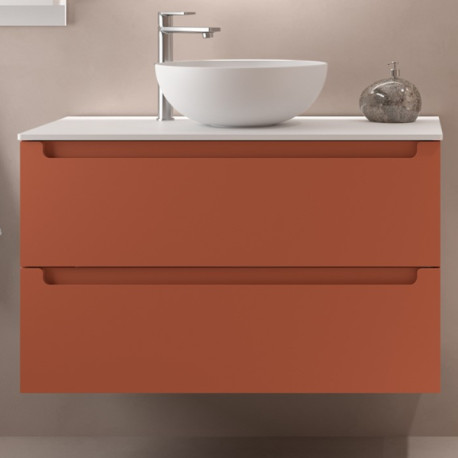 Meuble de salle de bains 2 tiroirs MONTERREY 800 TERRACOTA - SALGAR 103613
