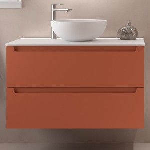 Meuble de salle de bains 2 tiroirs MONTERREY 800 TERRACOTA - SALGAR 103613