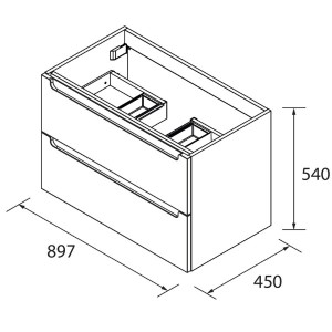 Meuble de salle de bains 2 tiroirs MONTERREY 900 TERRACOTA - SALGAR 103614