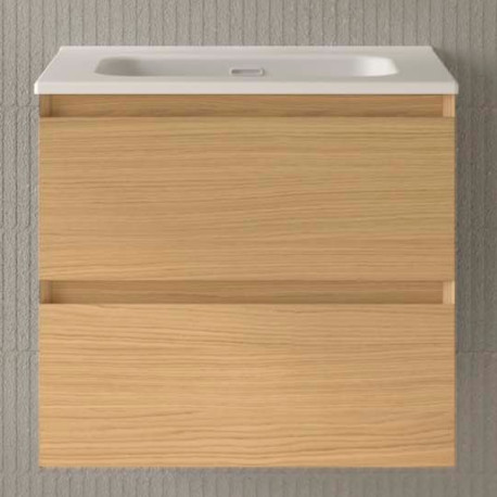 Meuble salle de bains 2 tiroirs Mara 600 Chêne Européen - SALGAR 114002