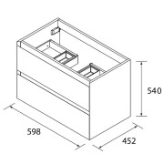 Meuble salle de bains 2 tiroirs Mara 600 Chêne Européen - SALGAR 114002