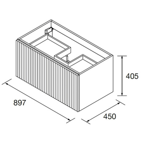 Meuble de salle de bains 1 tiroir + 1 intérieur BIBA 900 BLUE NIGHT - SALGAR 103046