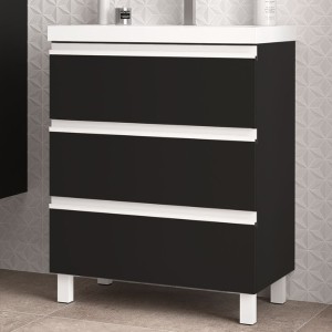 Meuble de salle de bains 3 tiroirs SPIRIT 700 BLACK VELVET - SALGAR 102753