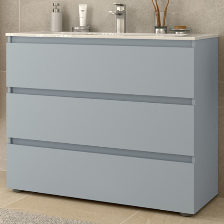 Meuble de salle de bains 3 tiroirs SPIRIT 1000 Blue Fog - SALGAR 103491