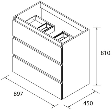 Meuble de salle de bains 3 tiroirs SPIRIT 900 GREEN FOREST - SALGAR 103505