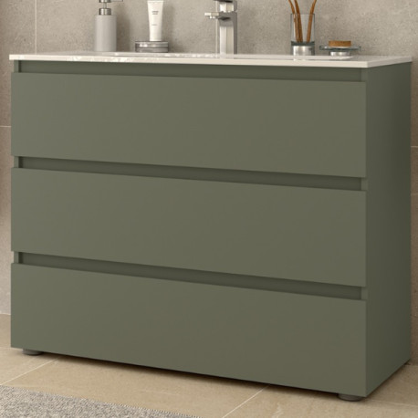 Meuble de salle de bains 3 tiroirs SPIRIT 1000 GREEN FOREST - SALGAR 103506