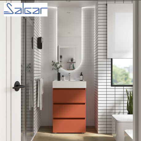 Meuble de salle de bains 3 tiroirs SPIRIT 700 TERRACOTA - SALGAR 103508