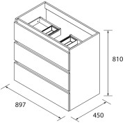 Meuble de salle de bains 3 tiroirs SPIRIT 900 TERRACOTA - SALGAR 103510