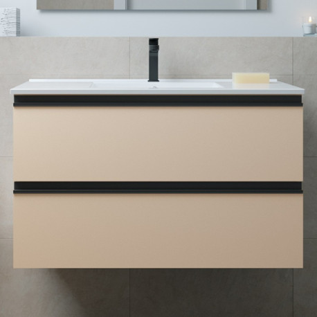 Meuble de salle de bains 2 tiroirs SPIRIT 900 MACCHIATO - SALGAR 103449