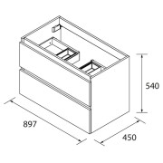 Meuble de salle de bains 2 tiroirs SPIRIT 900 MACCHIATO - SALGAR 103449