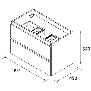 Meuble de salle de bains 2 tiroirs SPIRIT 1000 MACCHIATO - SALGAR 103450