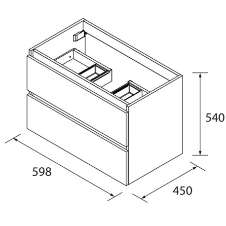 Meuble de salle de bains 2 tiroirs SPIRIT 600 Blue Fog - SALGAR 103452