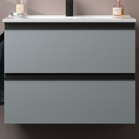 Meuble de salle de bains 2 tiroirs SPIRIT 700 Blue Fog - SALGAR 103453