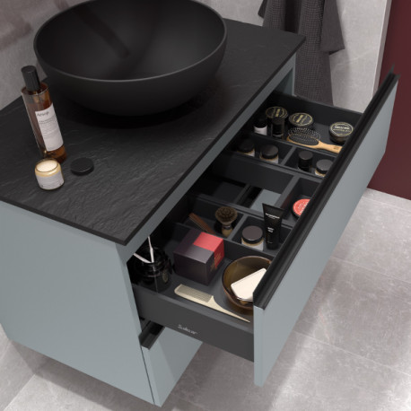 Meuble de salle de bains 2 tiroirs SPIRIT 700 Blue Fog - SALGAR 103453