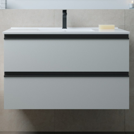 Meuble de salle de bains 2 tiroirs SPIRIT 900 Blue Fog - SALGAR 103455