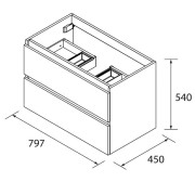 Meuble de salle de bains 2 tiroirs SPIRIT 800 NIGHT BLUE - SALGAR 103460
