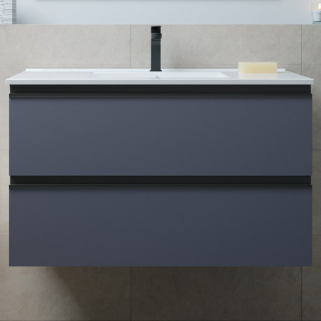 Meuble de salle de bains 2 tiroirs SPIRIT 900 NIGHT BLUE - SALGAR 103461