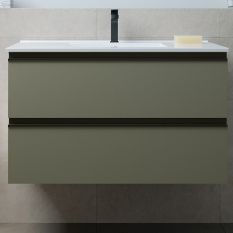 Meuble de salle de bains 2 tiroirs SPIRIT 900 GREEN FOREST - SALGAR 103473