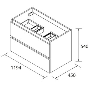 Meuble de salle de bains 2 tiroirs SPIRIT 1200 GREEN FOREST - SALGAR 103475