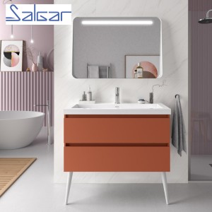 Meuble de salle de bains 2 tiroirs SPIRIT 1000 TERRACOTA - SALGAR 103480